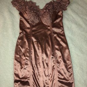 Rose silk elegant dress